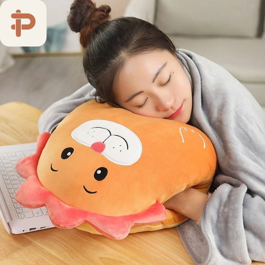 Animal Hand-Warmer Pillow-Blanket 3-in-1