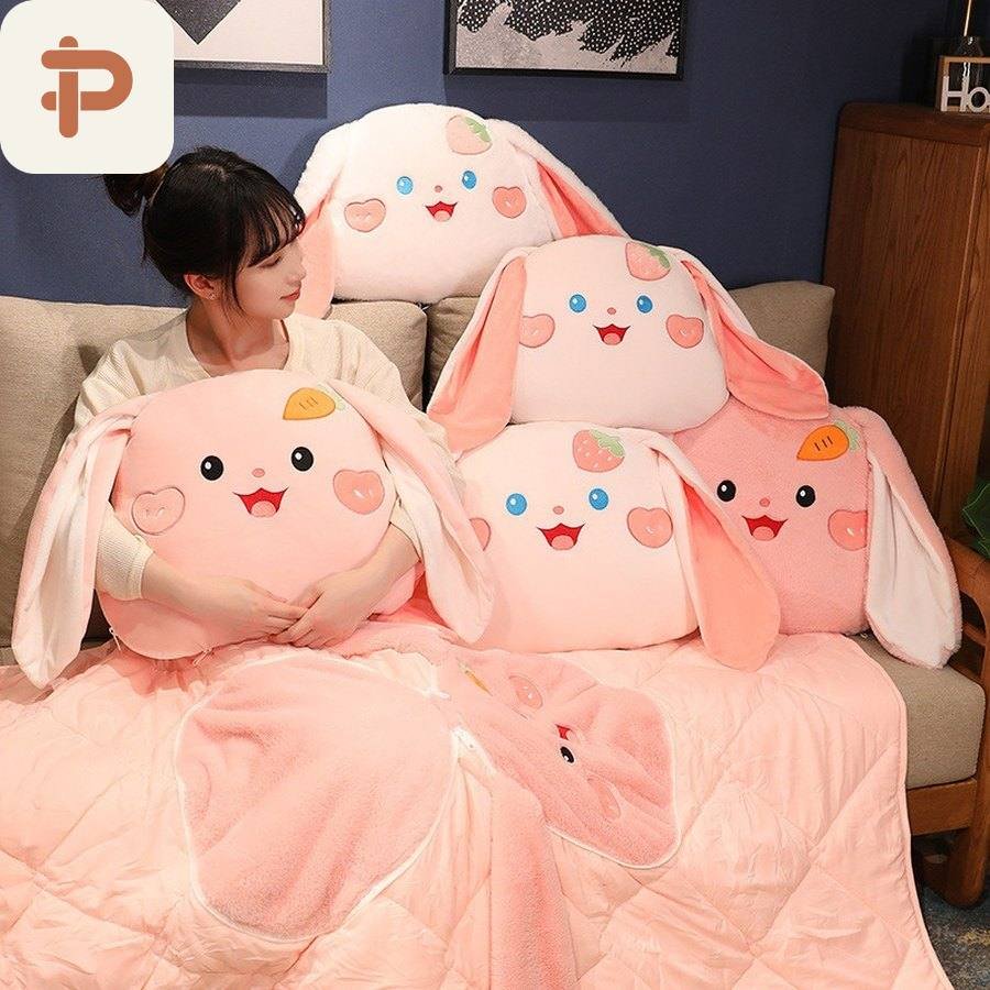 Lop Bunny Pillow-Quilt 2-in-1