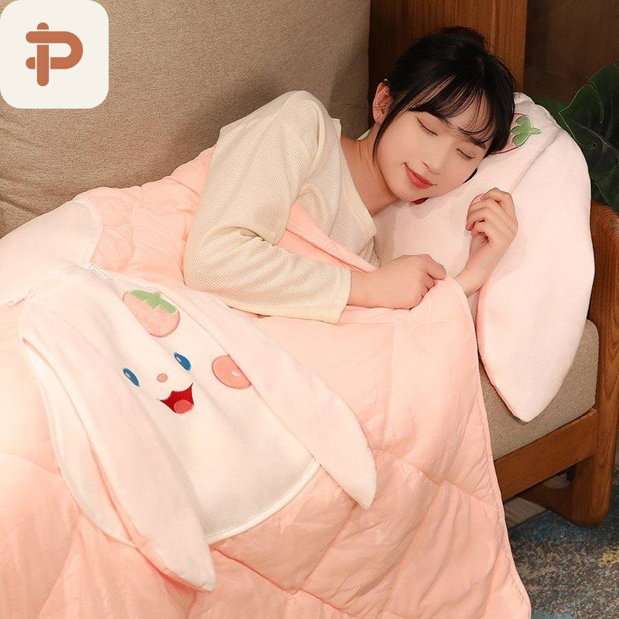 Lop Bunny Pillow-Quilt 2-in-1