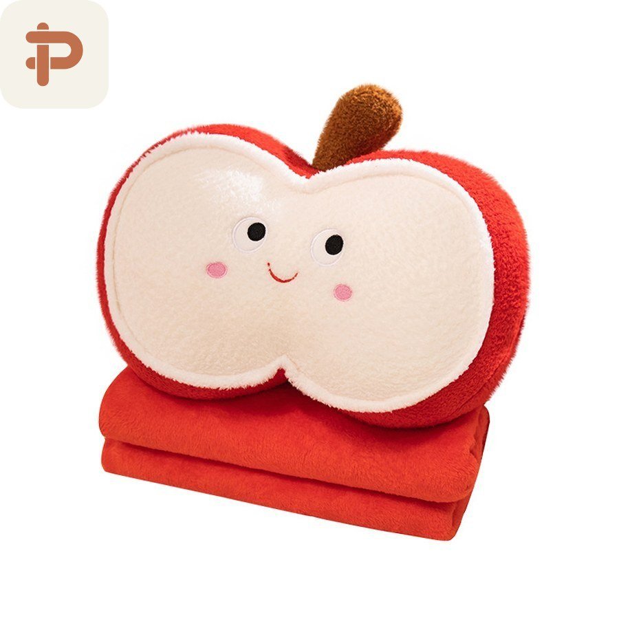 Apple Hand-Warmer Pillow-Blanket 3-in-1