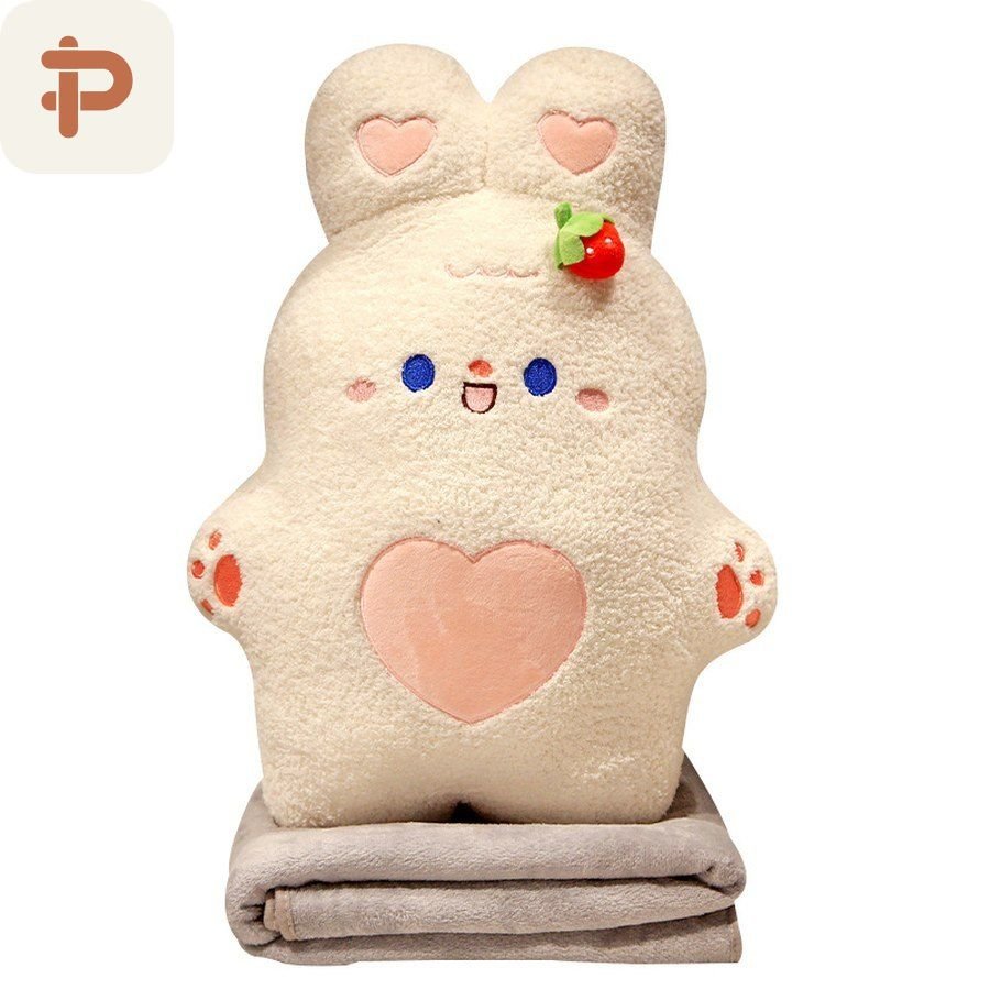 Bunny, Frog & Panda Doll Pillow-Blanket