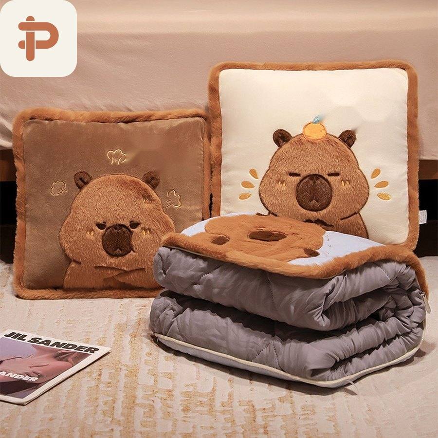 Capybara Square Pillow-Quilt, 2 Sizes