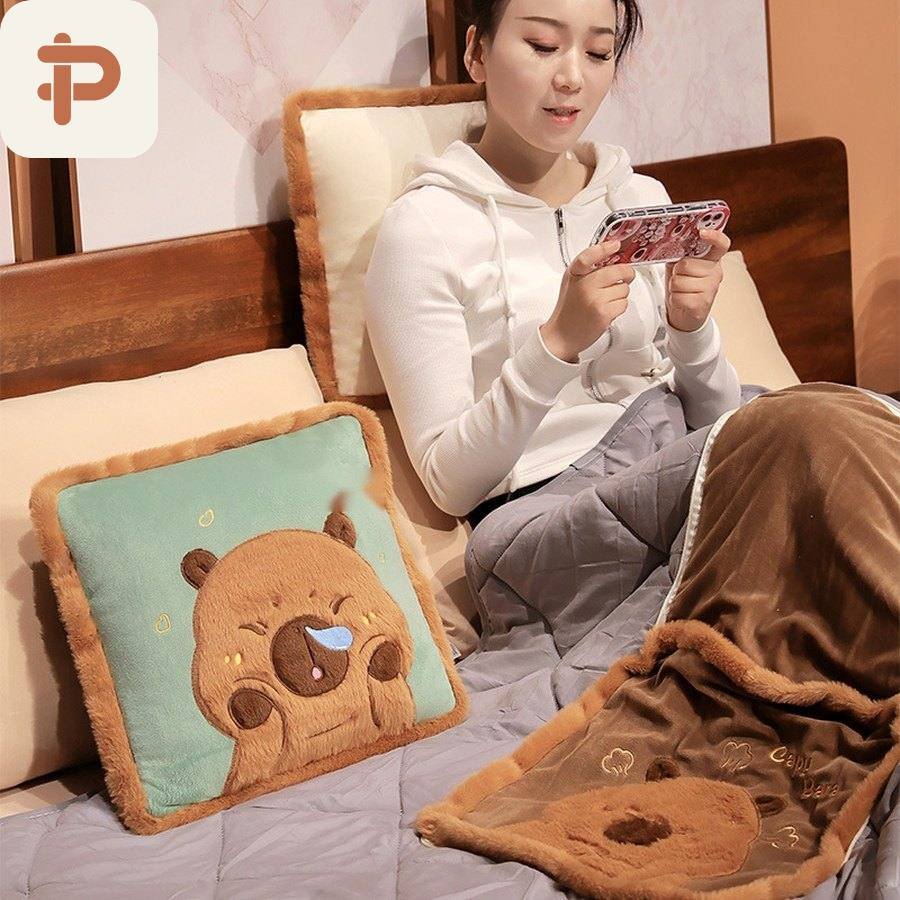 Capybara Square Pillow-Quilt, 2 Sizes