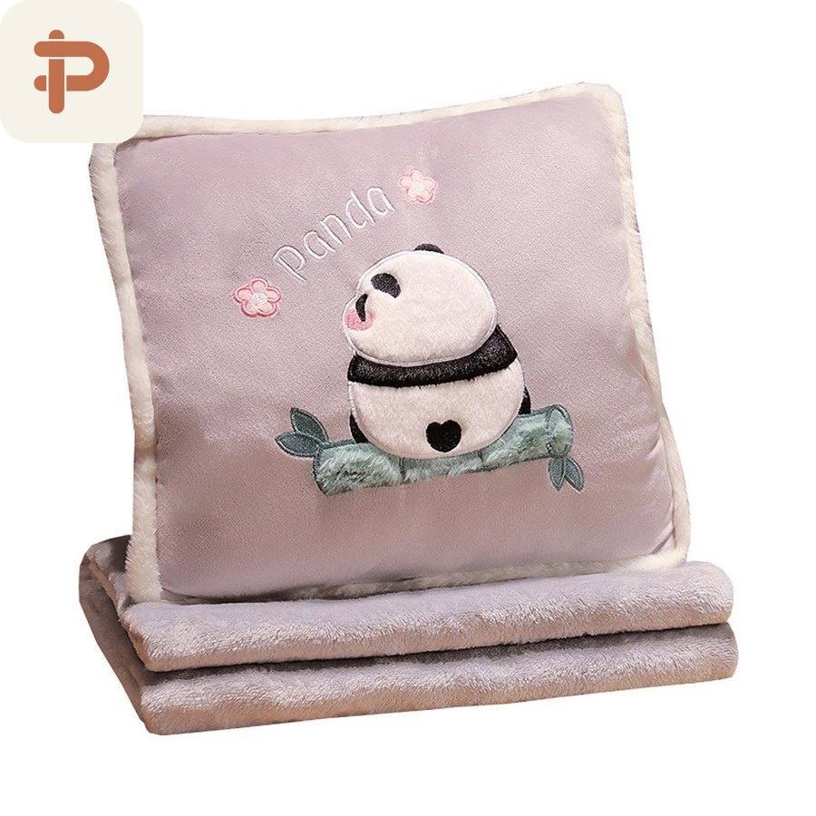 Panda Silhouette Pillow-Blanket 3-in-1
