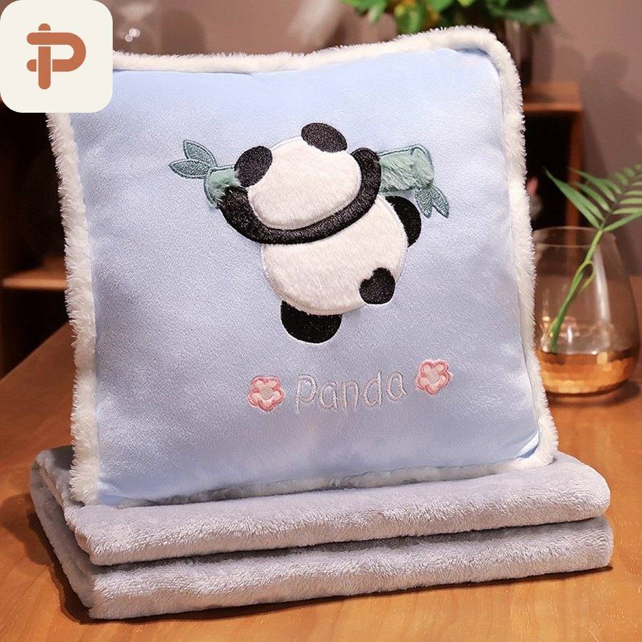 Panda Silhouette Pillow-Blanket 3-in-1