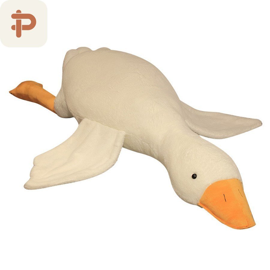 Giant White Goose Plush Pillow, 50 cm–1.9 m