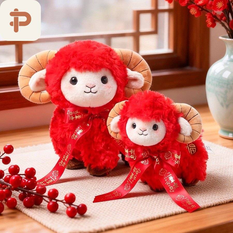 Red Lucky Lamb Plush, Lunar New Year