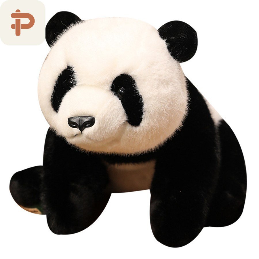 Lying Bear Plush, Polar · Brown · Panda