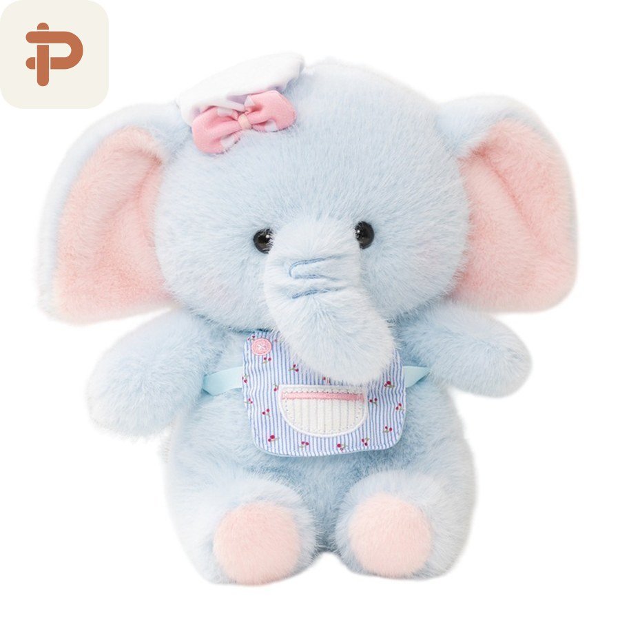 Baby Elephant Plush with Bib