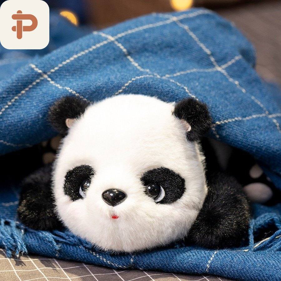 Realistic Panda Plush, Sitting or Lying