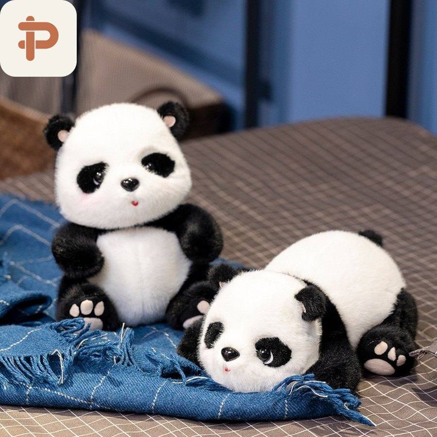 Realistic Panda Plush, Sitting or Lying