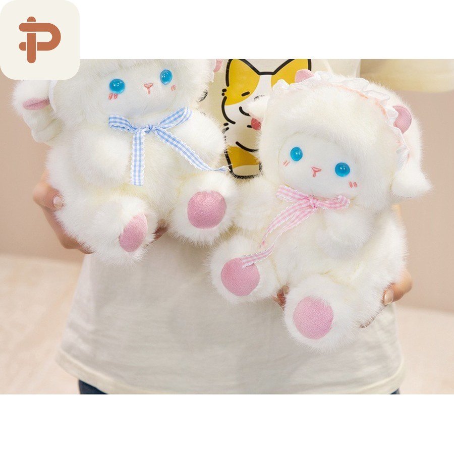 Angel Lamb Plush with Bonnet