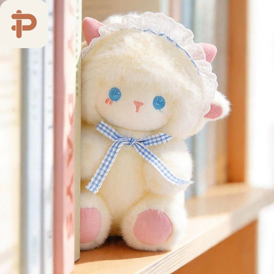 Angel Lamb Plush with Bonnet