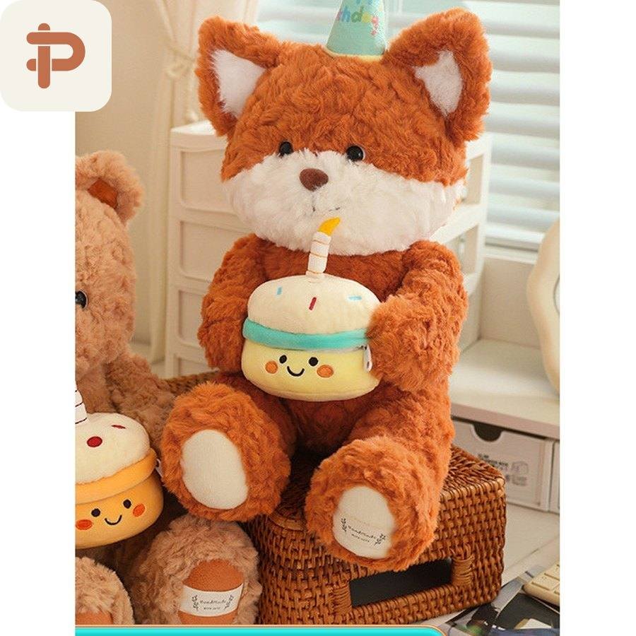 Birthday Bear & Fox Plush
