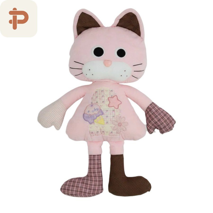 Patchwork Rag-Doll Cat Plush, 60 cm