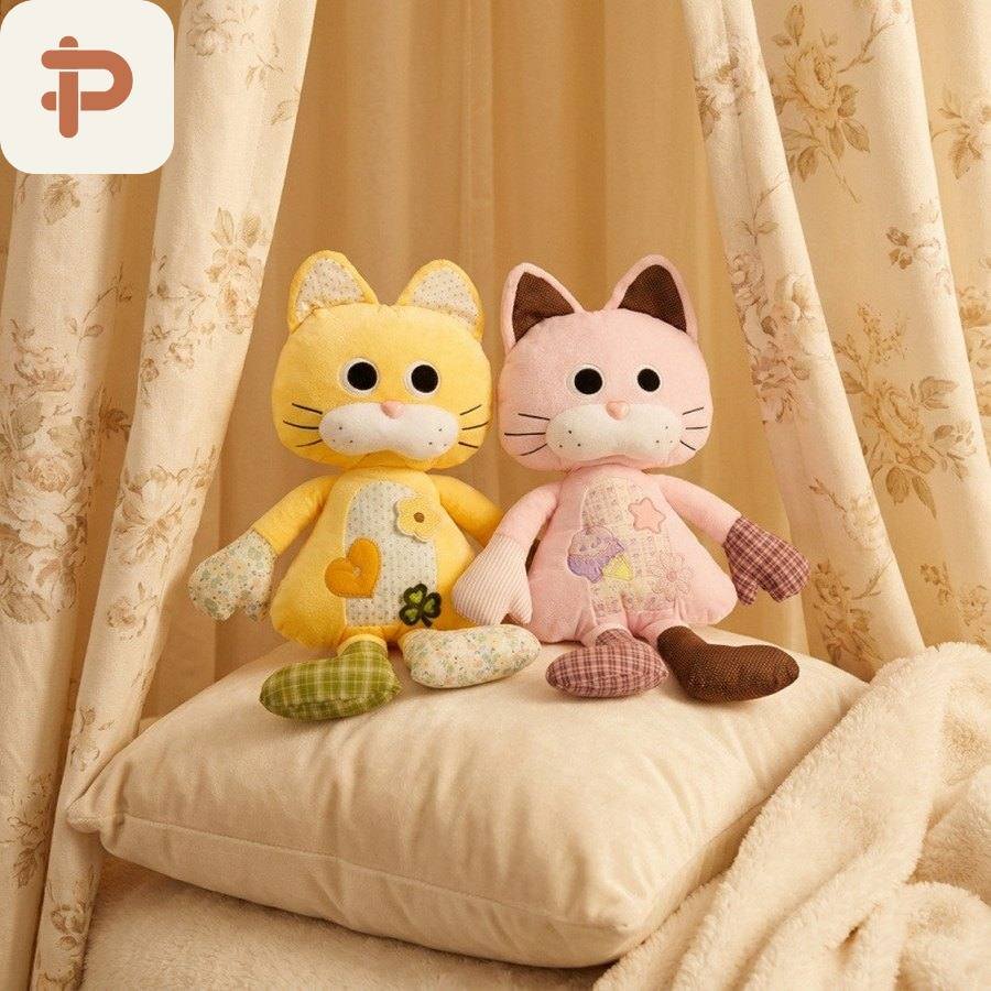 Patchwork Rag-Doll Cat Plush, 60 cm
