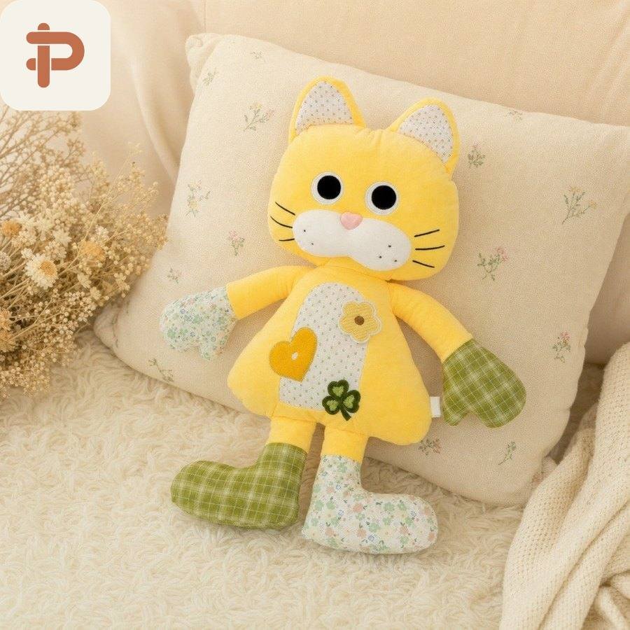 Patchwork Rag-Doll Cat Plush, 60 cm