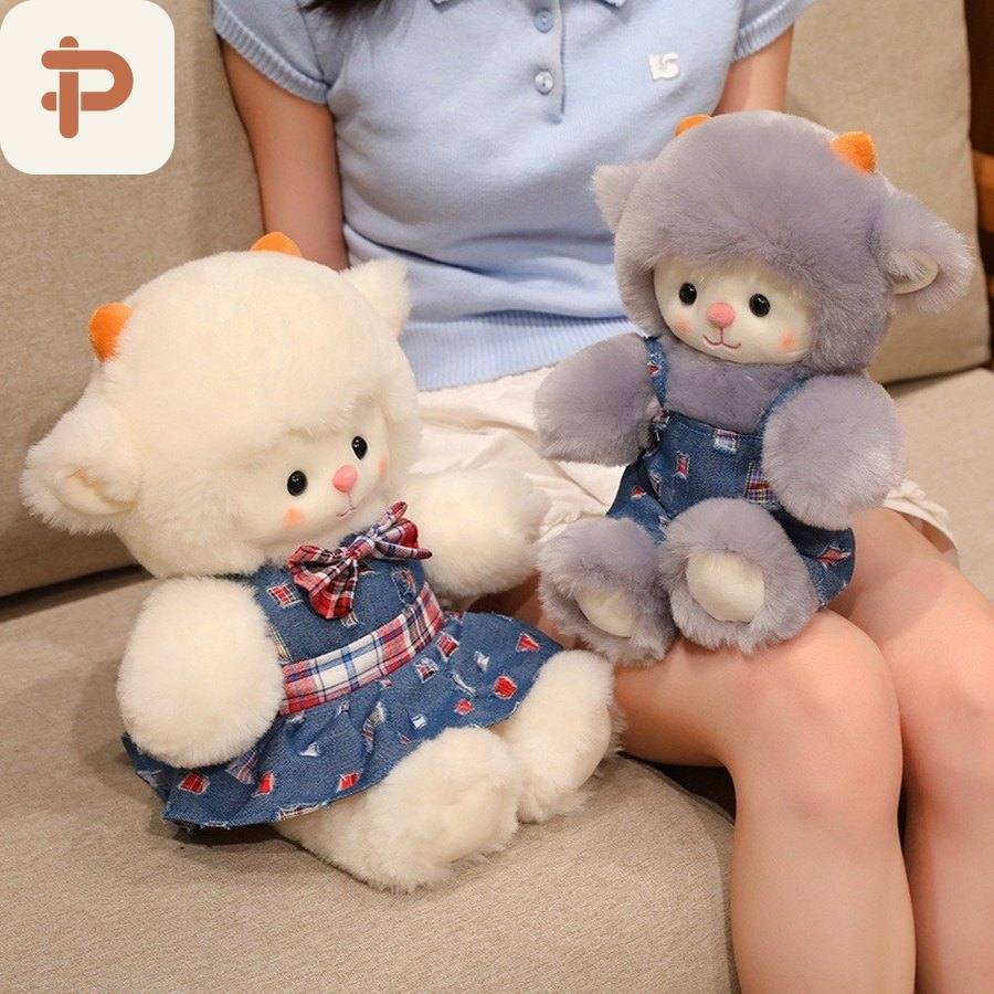 Denim Skirt Lamb Plush