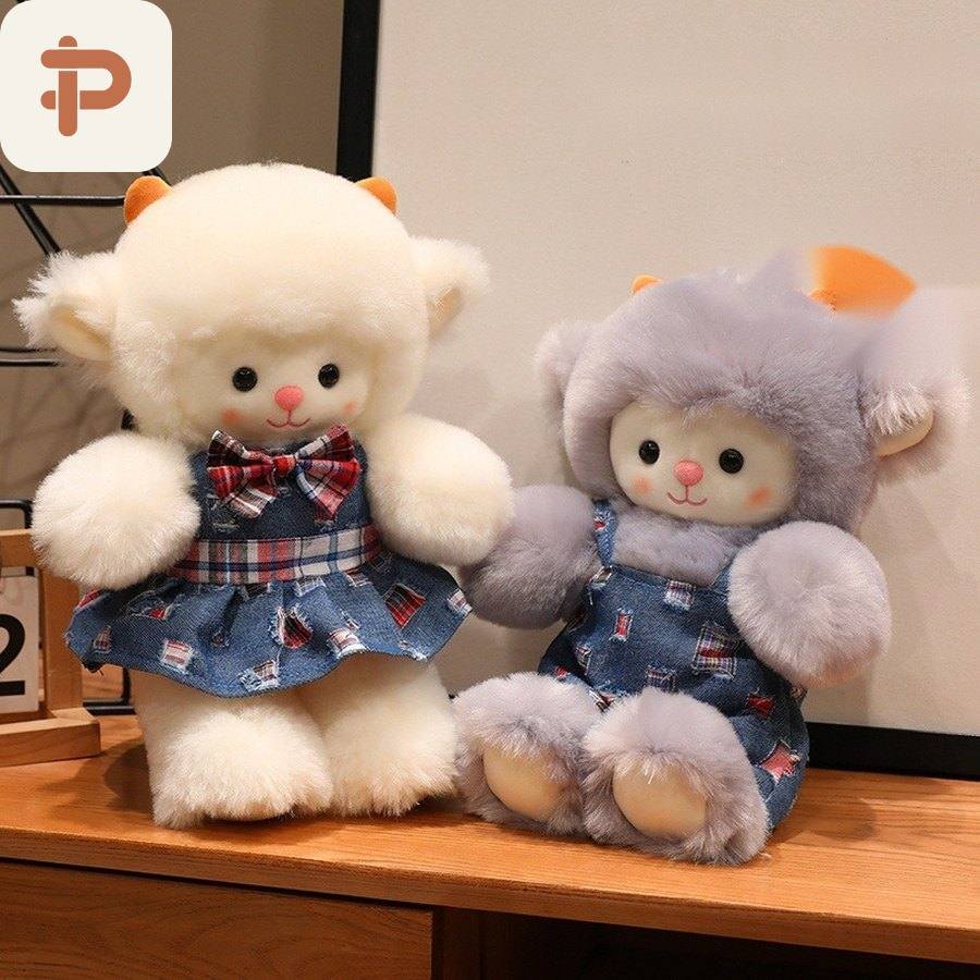 Denim Skirt Lamb Plush