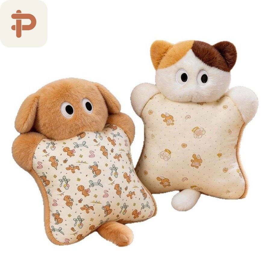 Squishy Cat & Puppy Cushion