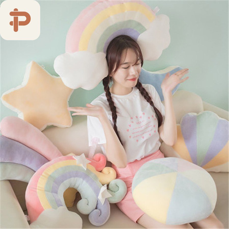 Rainbow & Crown Kids Cushion