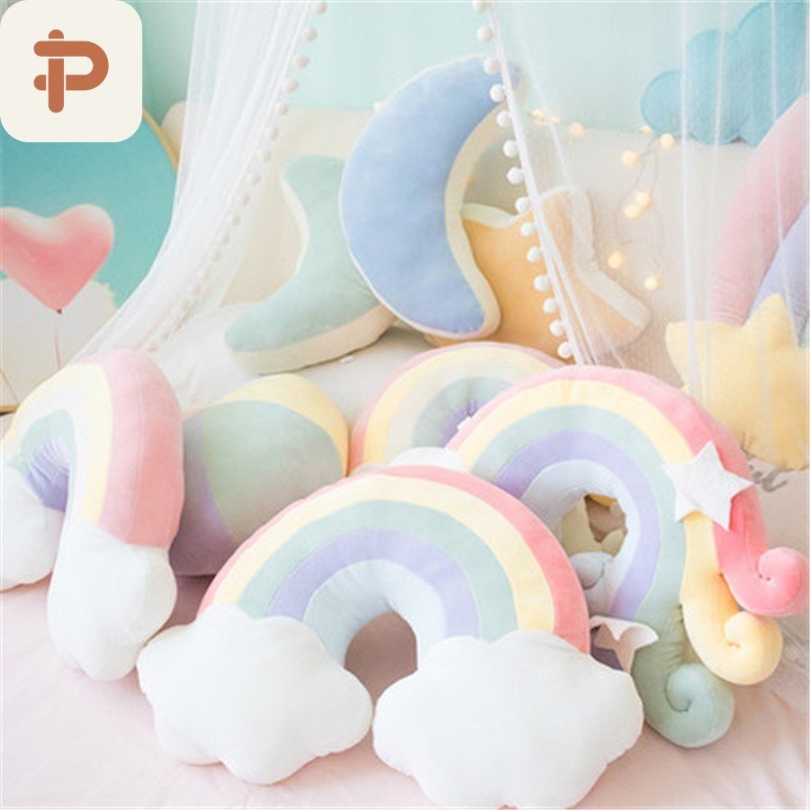 Rainbow & Crown Kids Cushion