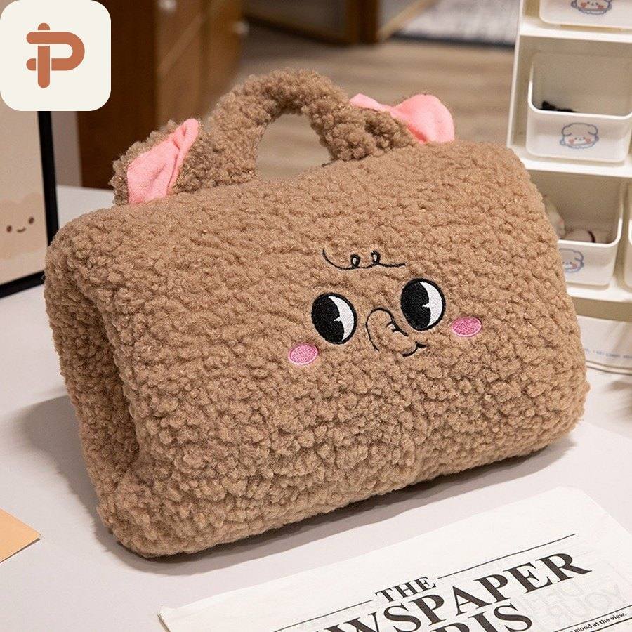 Fluffy Animal Hand-Warmer Muff Pillow