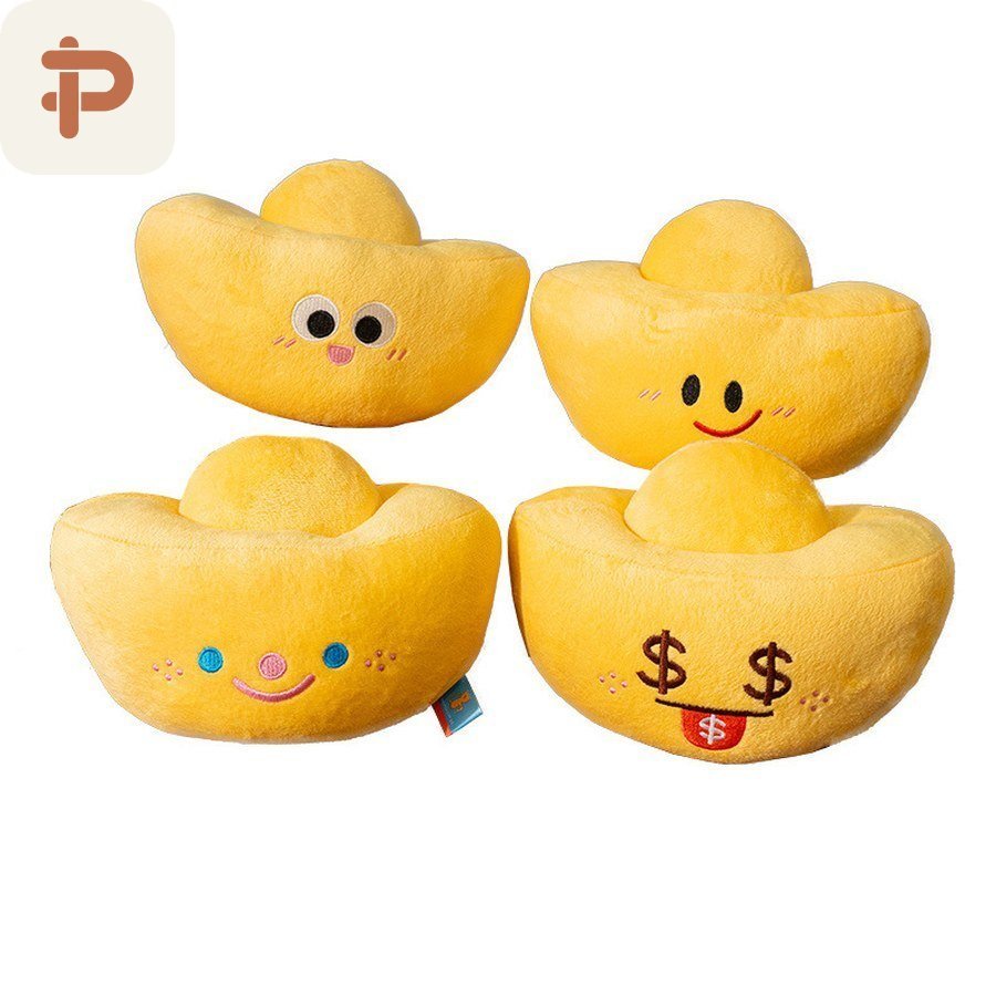 Gold Ingot Lucky Plush Cushion