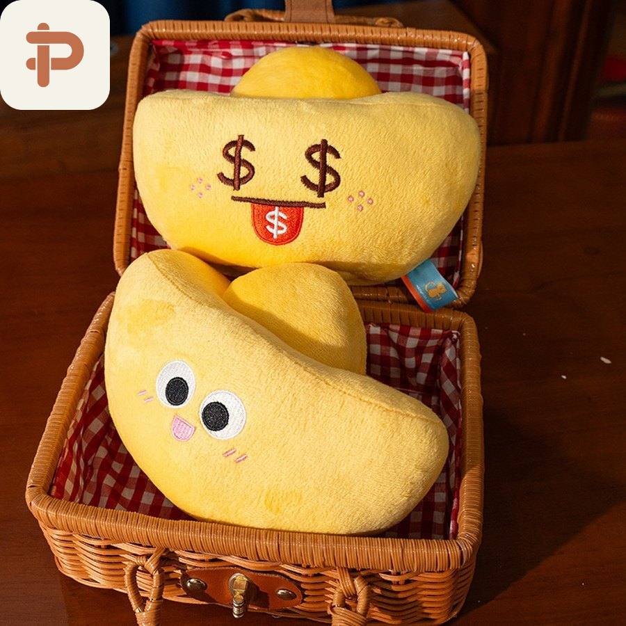 Gold Ingot Lucky Plush Cushion