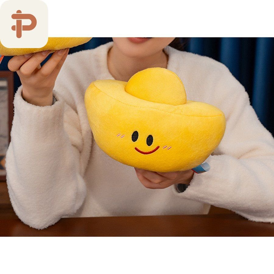 Gold Ingot Lucky Plush Cushion