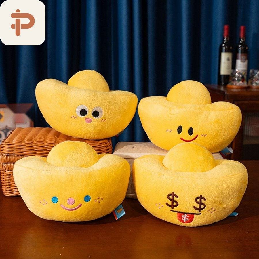 Gold Ingot Lucky Plush Cushion