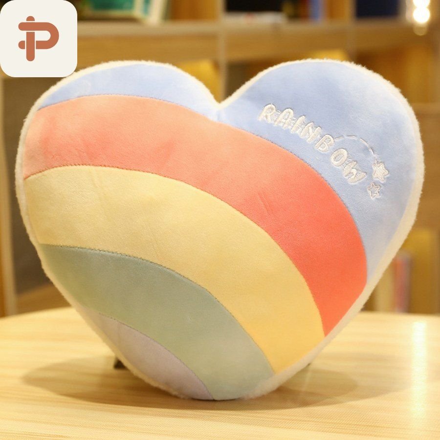 Rainbow Heart & Star Cushion