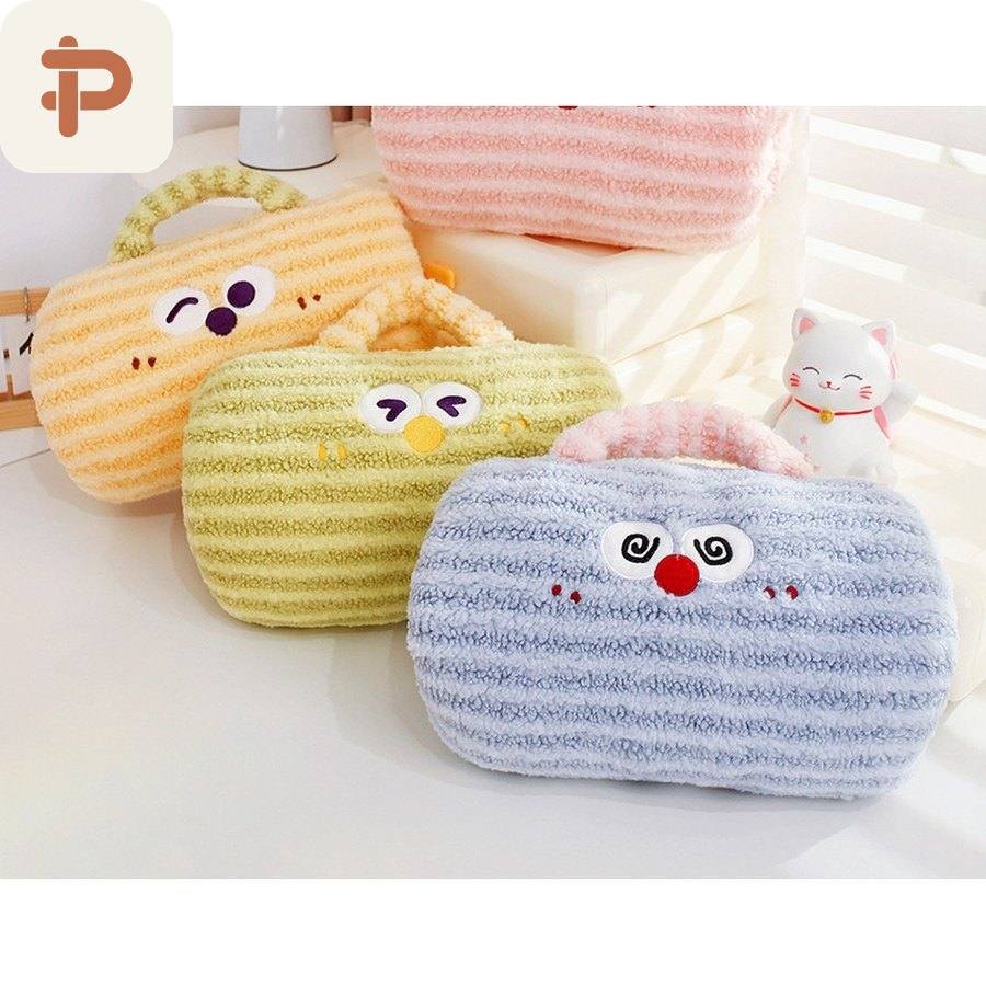 Striped Hand-Warmer Pillow with Handle
