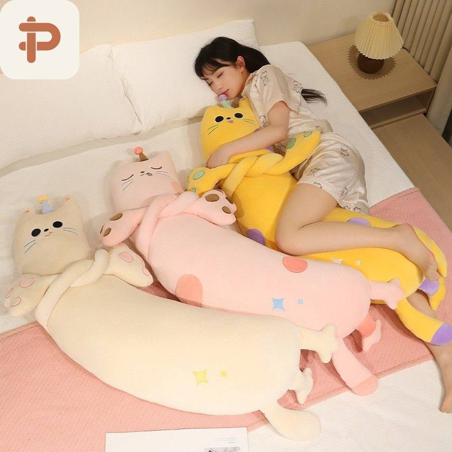Polka-Dot Cat Long Body Pillow