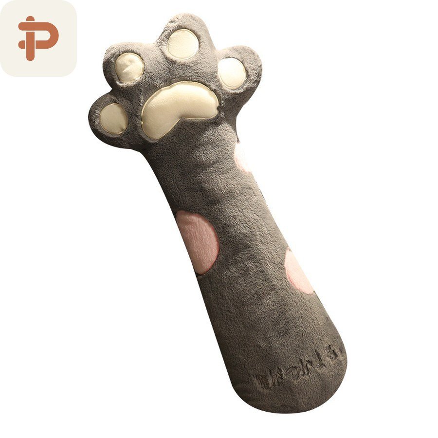 Faux-Fur Cat Paw Long Pillow, 70–140 cm