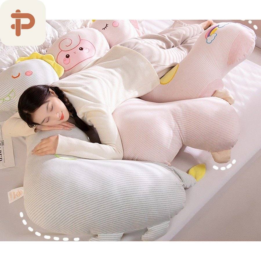 Cotton Unicorn & Dino Long Pillow