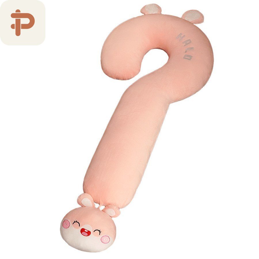 Question-Mark Animal Long Pillow, 70–160 cm
