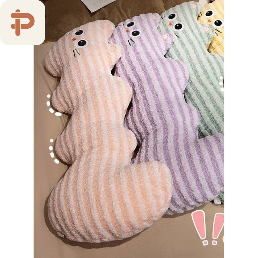Striped Cat Wave Body Pillow
