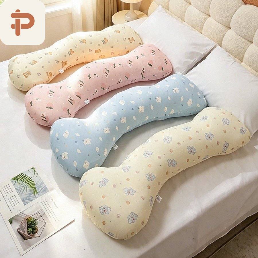 Printed Cotton Bone-Shape Body Pillow