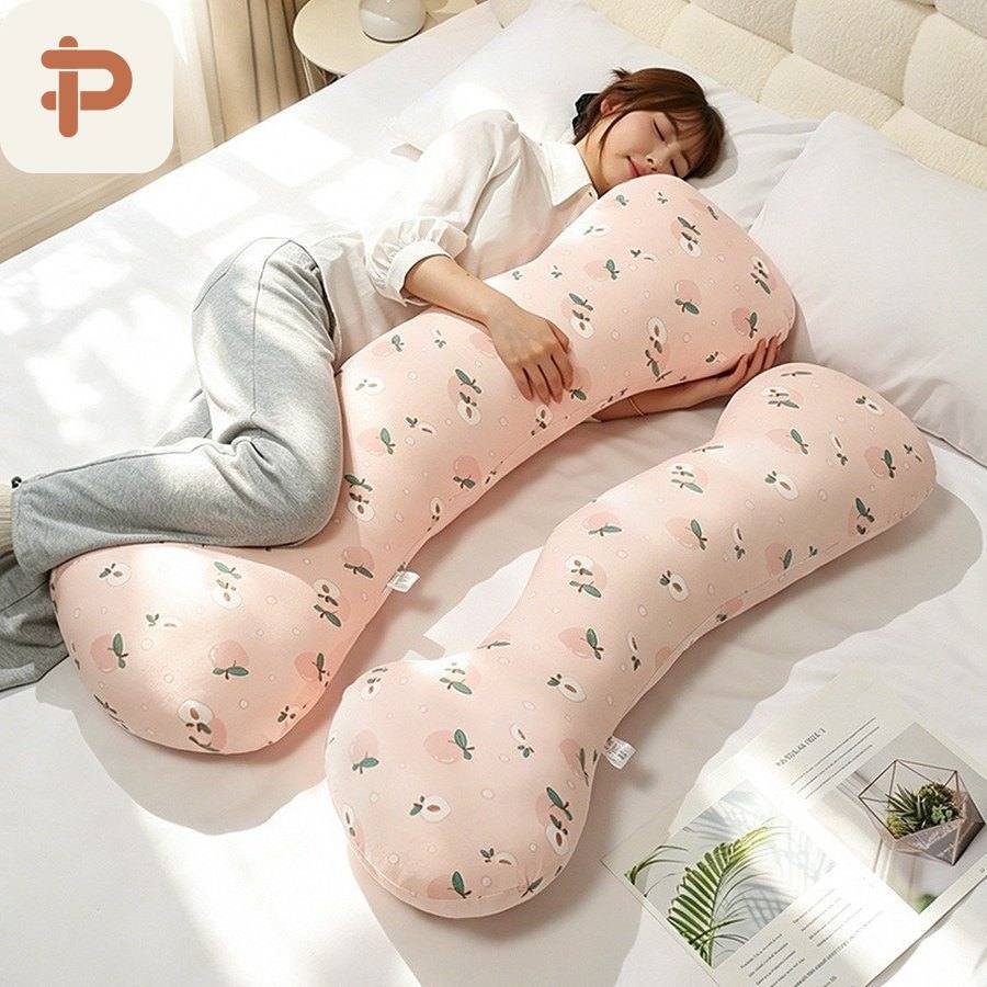 Printed Cotton Bone-Shape Body Pillow