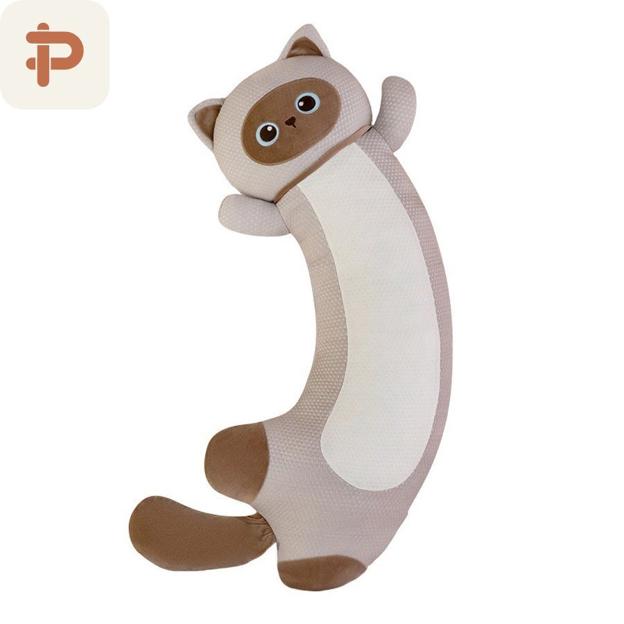 Siamese Cat Curved Long Pillow