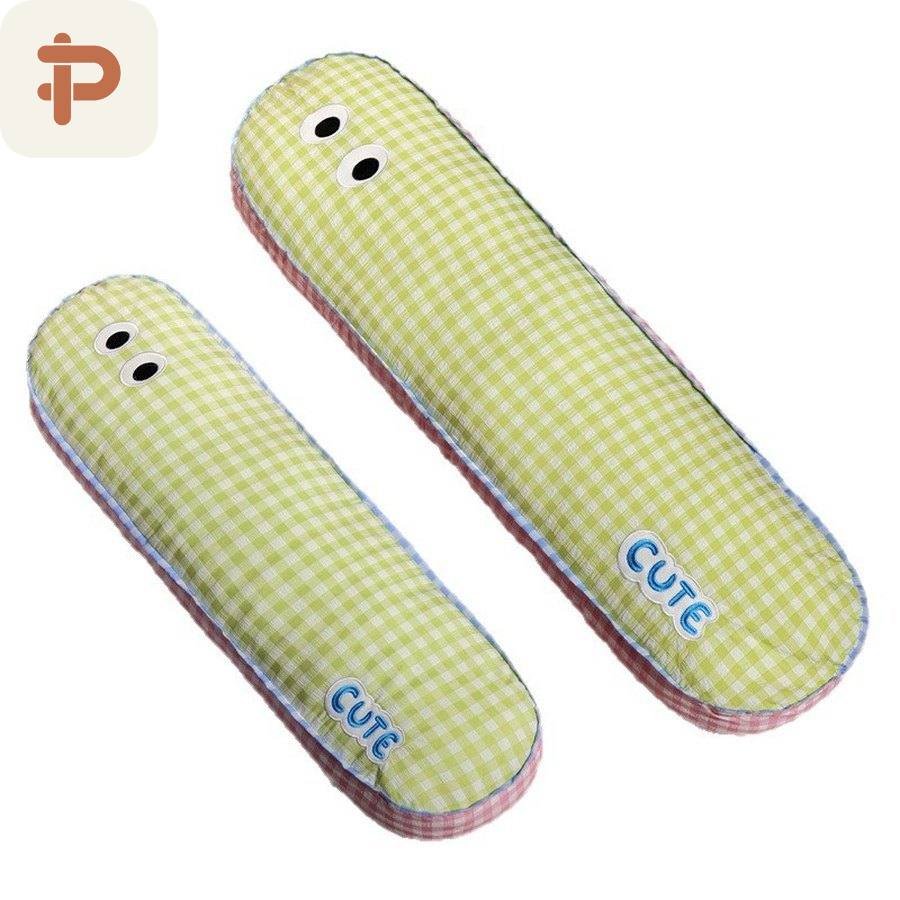 Cotton Gingham Long Pillow