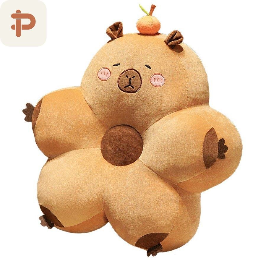 Capybara Flower Lumbar Cushion