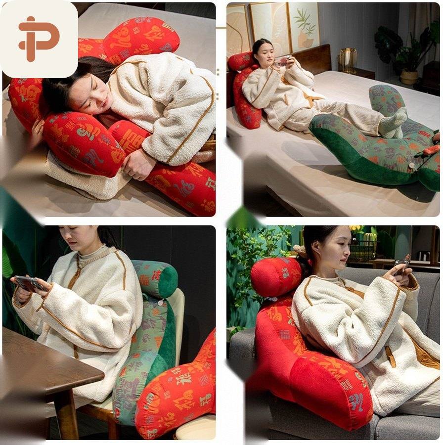 Lucky Print Cotton-Gauze Bed Backrest