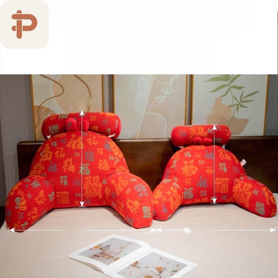 Lucky Print Cotton-Gauze Bed Backrest