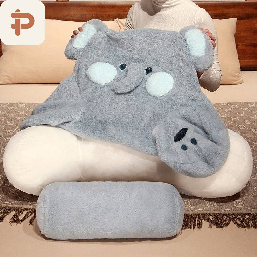 Faux-Fur Animal Bed Reading Backrest