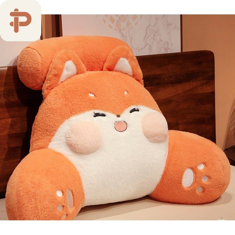 Faux-Fur Animal Bed Reading Backrest
