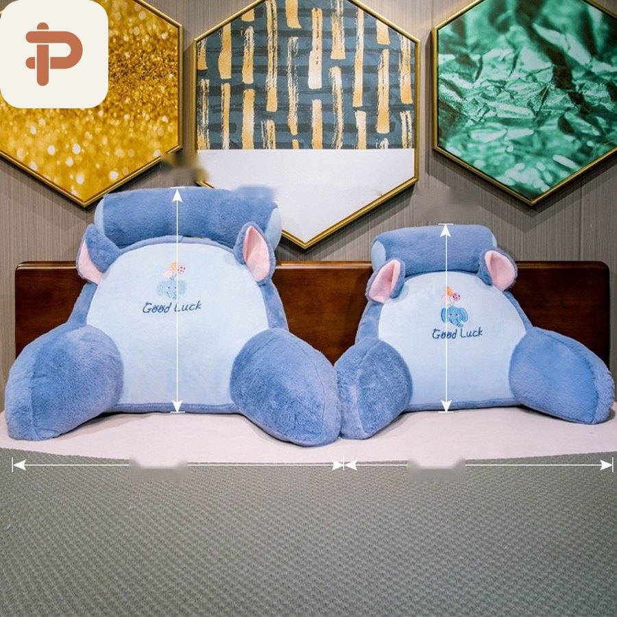 Faux-Fur Bed Reading Backrest with Armrests