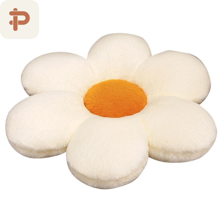 Faux-Fur Daisy Seat Cushion, 35–55 cm