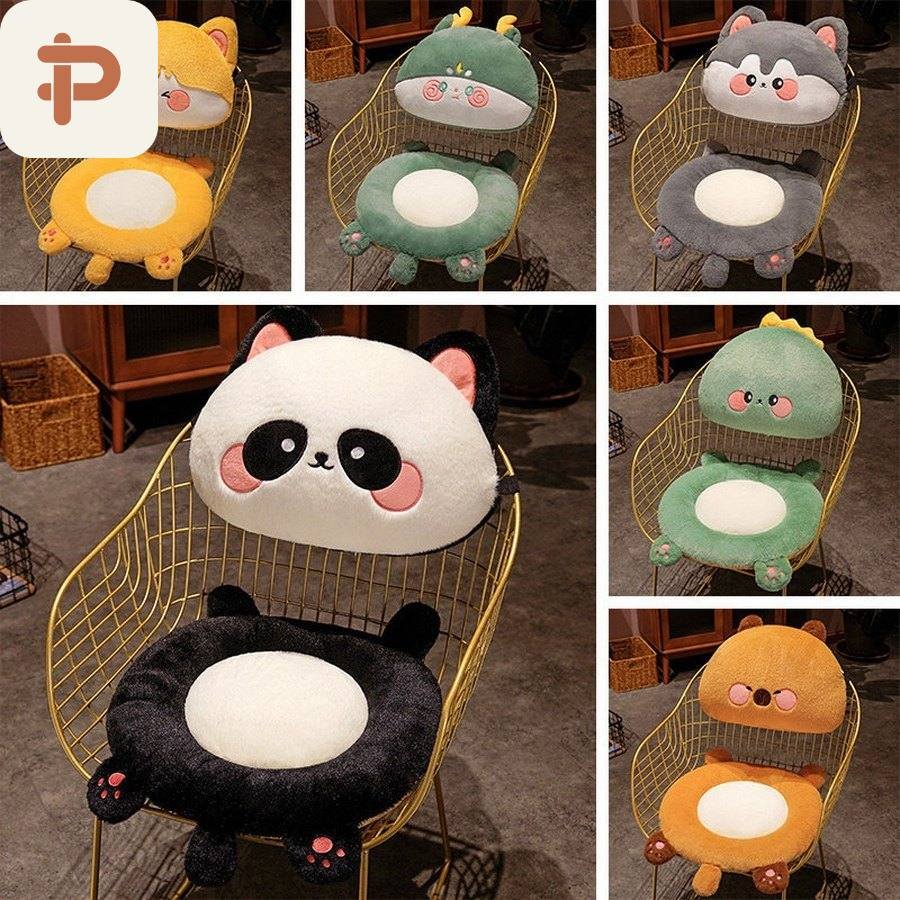 Animal Seat Cushion with Head Backrest